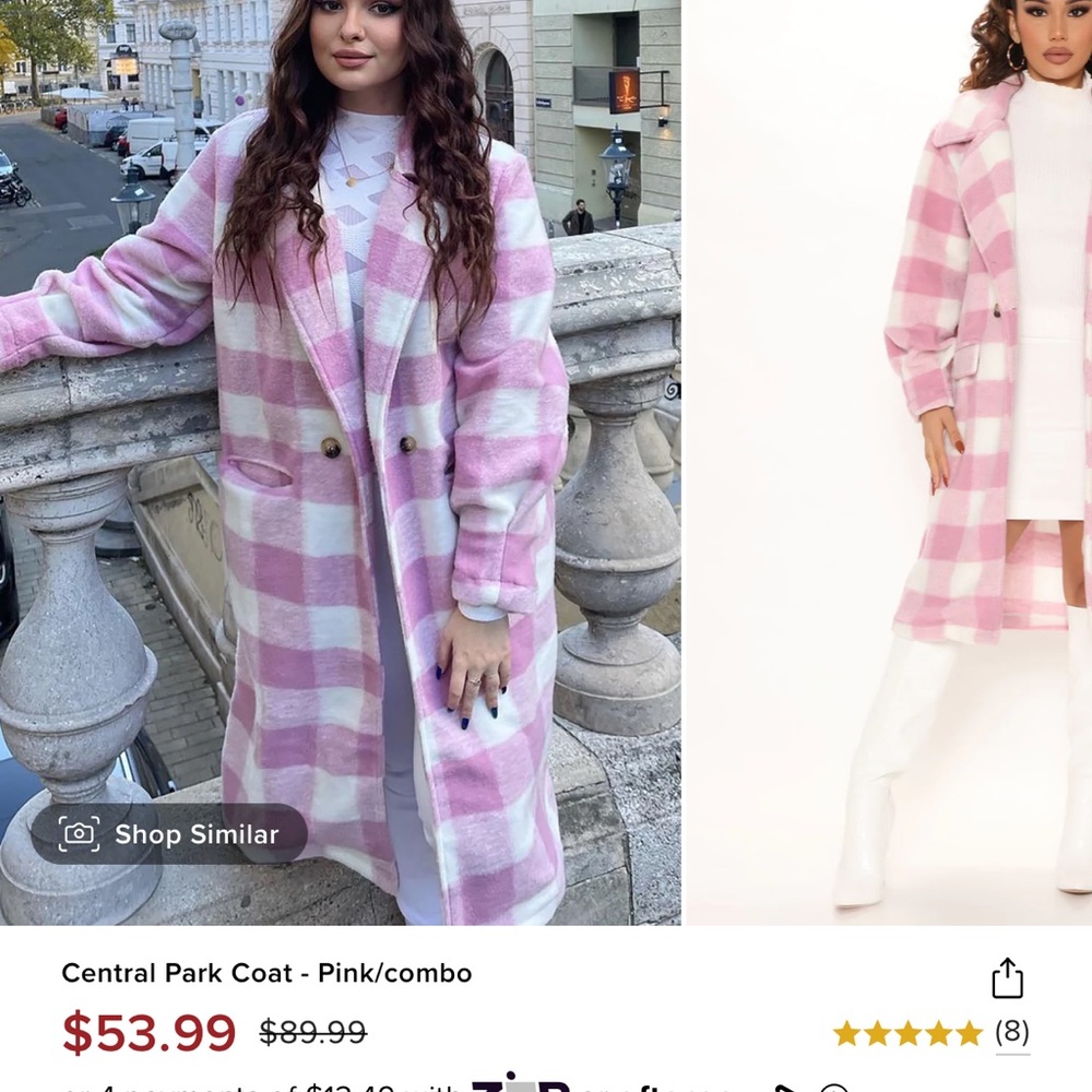 Central Park coat in pink combo